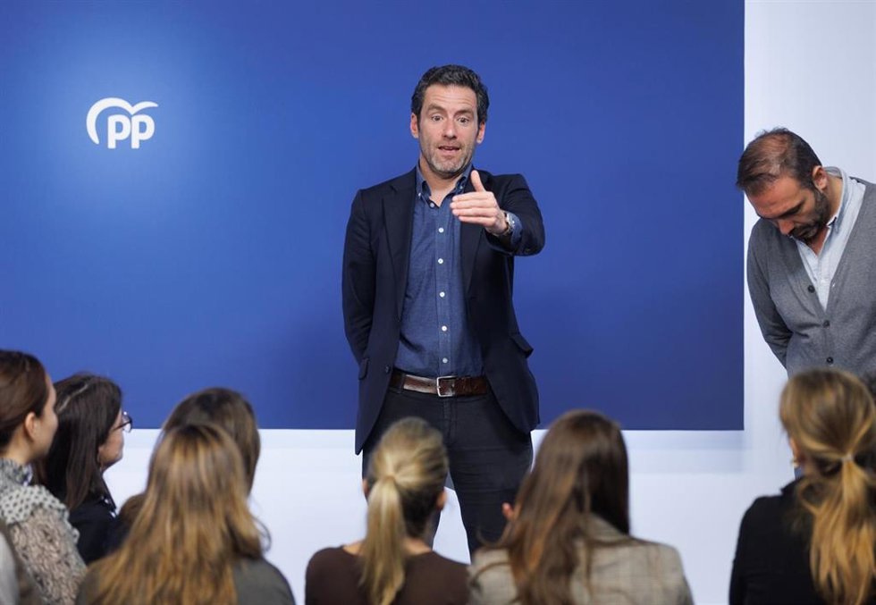Archivo - El portavoz de Campaña del PP, Borja Sémper, durante una rueda de prensa en la sede del partido, a 20 de febrero de 2023, en Madrid (España). La comparecencia ha tenido lugar después de la reunión del Comité de Dirección