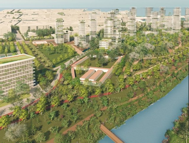 Recreación del PAI del Grao con el nuevo diseño definitivo.