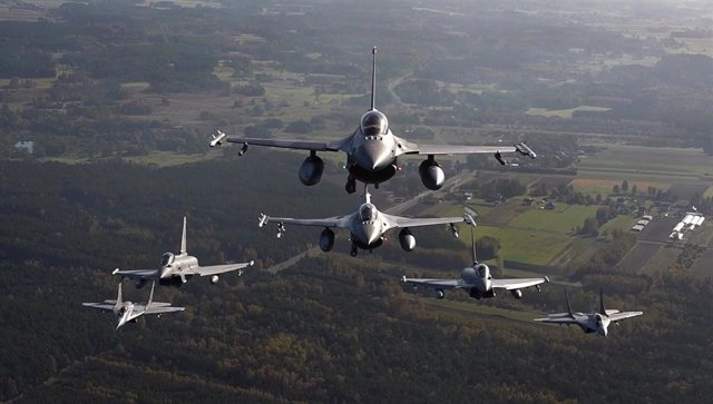 Archivo - October 12, 2022,  ask Air Base, Poland: VIDEO AVAILABLE: CONTACT INFO@COVERMG.COM TO RECEIVE**..Fighter jets from Italy, Poland and the United States took to the skies over NATO's eastern flank as part of NATO's Air Shielding mission. The line-