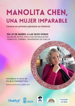 Cartel de la charla de Manolita Chen.