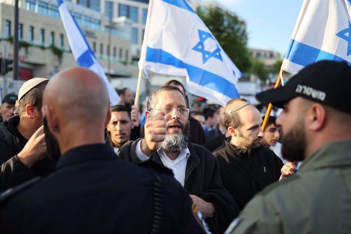 Manifestación de la derecha israelí en Jeruslaén