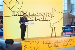 El presidente Aragons en el acto 'Més esport, més país'