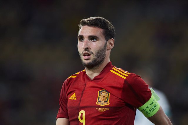 Archivo - Abel Ruiz of Spain U-21 celebrates a goal during the European Championship 2023 Qualifier match between Spain U21 and North Ireland U21 at La Cartuja Stadium on October 12, 2021 in Sevilla, Spain