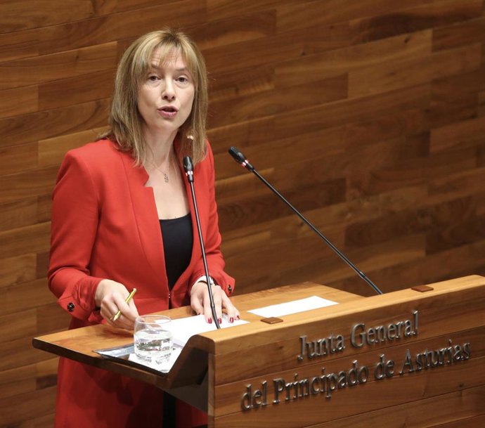 La consejera de Hacienda, Ana Cárcaba, en el pleno de la JGPA.