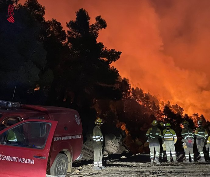 Imagen del incendio de Villanueva de Viver