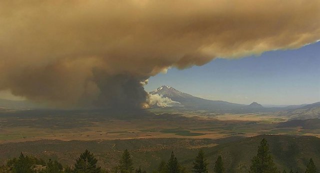 Incendio forestal cerca del Monte Shasta, en California, el 18 de junio de 2021