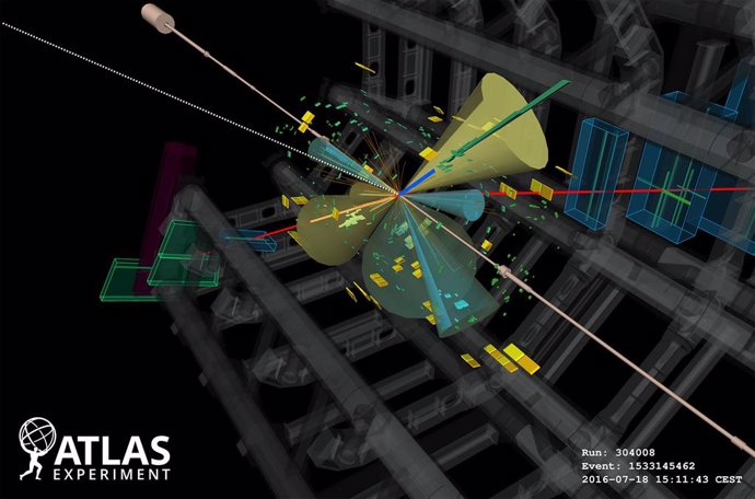 Un experimento del LHC observa un raro proceso con cuatro quarks top, las partículas más masivas conocidas