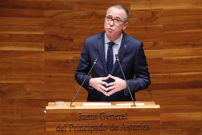 El consejero de Salud, Pablo Fernández Muñiz, en el pleno de la JGPA.