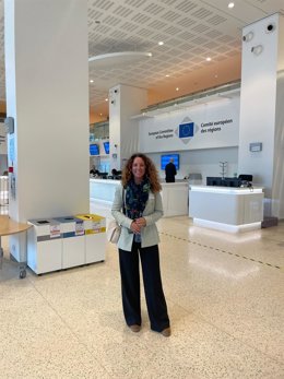 Imagen de la teniente alcalde y delegada de Turismo en el Ayuntamiento de Alcalá de Guadaíra, Rosa Carro, en Bruselas.