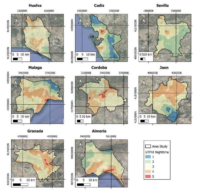 Más de la mitad de la población andaluza vive en puntos urbanos calientes.