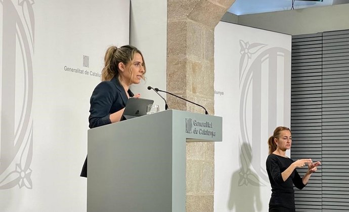 La portavoz del Govern, Patricia Plaja, en la rueda de prensa tras el Consell Executiu.
