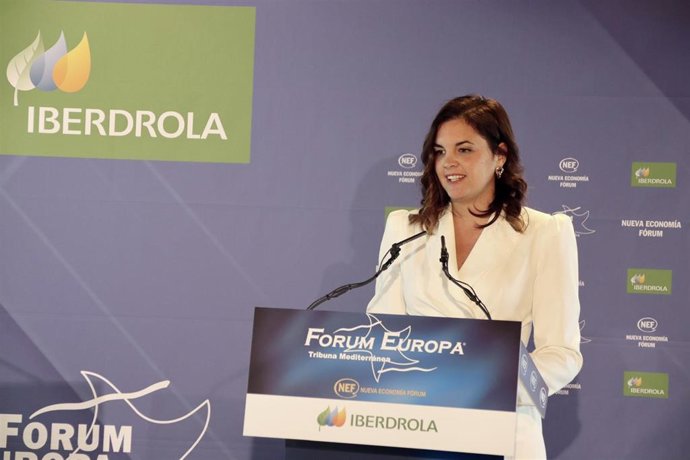 La vicealcaldesa de Valncia y edil de Desarrollo y Renovación Urbana, Sandra Gómez, en la conferencia ofrecida en Forum Europa Tribuna Mediterránea.