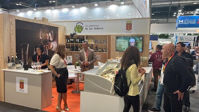 Archivo - Stand de la marca Alimentos de La Gomera en la edición de 2022 del Salón Gourmets de Madrid