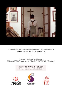 Cartel de un cortometraje para conmemorar el 25 aniversario de la Escuela de Tauromaquia de Badajoz