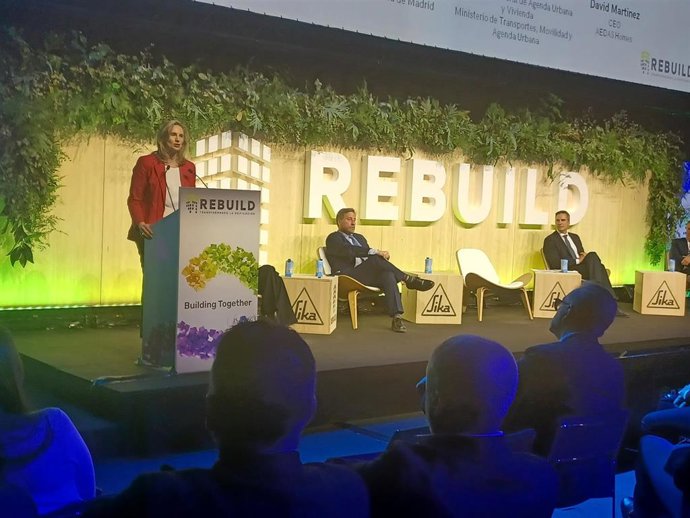 La consejera de Medio Ambiente, Vivienda y Agricultura, Paloma Martín, en la inauguración de Rebuild 2023
