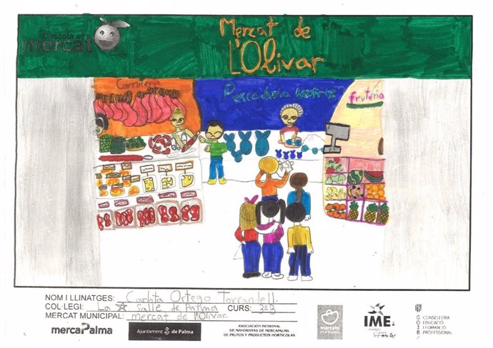 Dibujo premiado en el marco de 'L'escola al mercat'