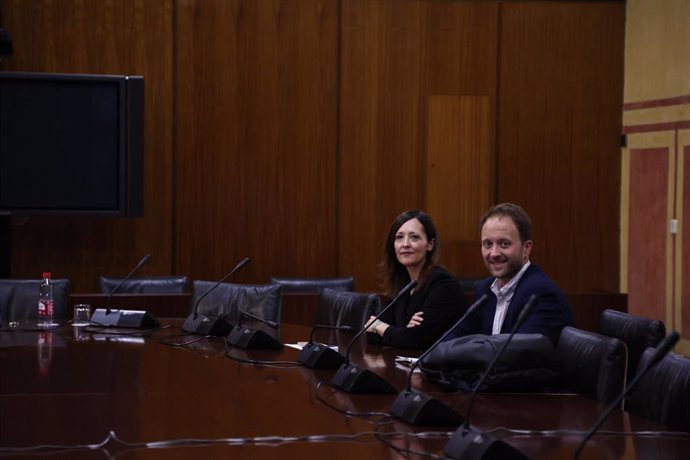 La presidenta de la comisión de investigación de la Faffe, la parlamentaria del PP Maribel Lozano, y el también diputado popular Erik Domínguez.