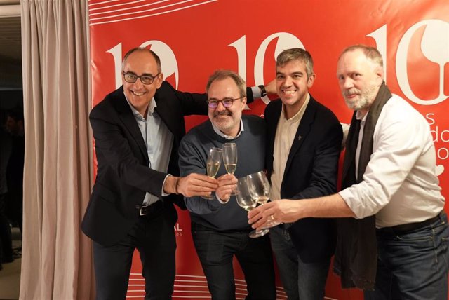 Albert Martí, Manel Sarasa, Ferran Centelles y Thomas Kissler durante la cata