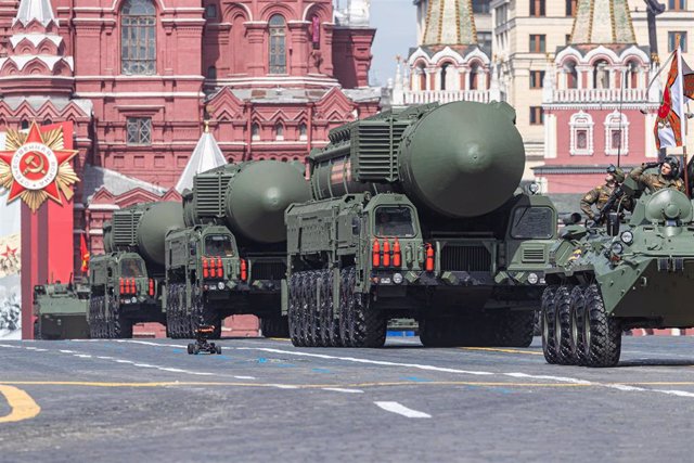 Archivo - Misiles balísticos 'Yars' en un desfile durante el Día de la Victoria en la capital de Rusia, Moscú, el 7 de mayo de 2022