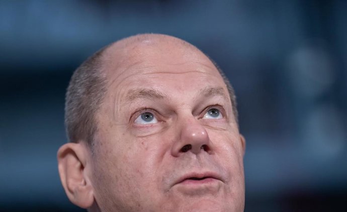 27 March 2023, Netherlands, Rotterdam: German Chancellor Olaf Scholz attends a joint press conference with Dutch Prime Minister Mark Rutte, as part of the German-Dutch government consultations in Rotterdam. Photo: Michael Kappeler/dpa