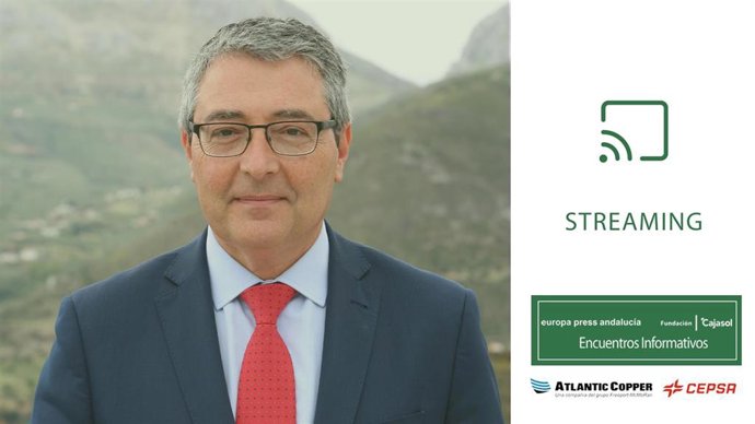 Cartel anunciador del encuentro informativo de Europa Press Andalucía con el presidente de la Diputación de Málaga, Francisco Salado, el jueves 30 de marzo