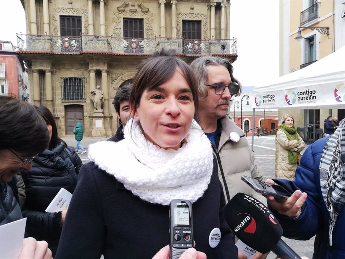 Archivo - Begoña Alfaro, candidata de Contigo Navarra a la Presidencia de Navarra.