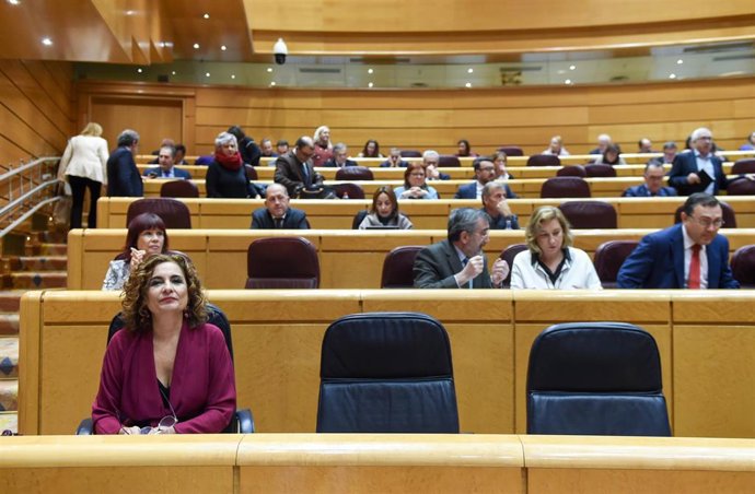 Archivo - La ministra de Hacienda y Función Pública, María Jesús Montero, durante el debate de los Presupuestos Generales del Estado (PGE) en el Senado, a 12 de diciembre de 2022, en Madrid (España). Tras su aprobación en el congreso el pasado 24 de nov
