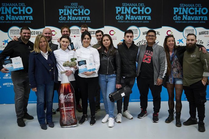Representantes de los tres establecimientos galardonados en la XXIII Semana del Pincho de Navarra