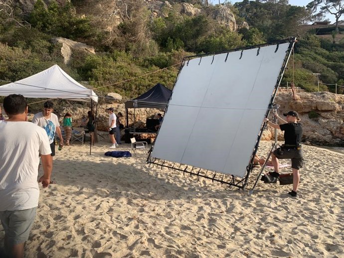 Archivo - Rodaje en una playa de Mallorca.