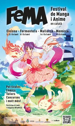 Cartel de FeMA, el primer Festival de Manga y Anime en catalán en Baleares.