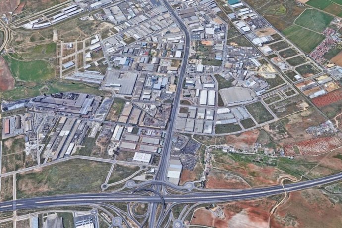 Vista aérea de la zona industrial de Alcalá de Guadaíra.