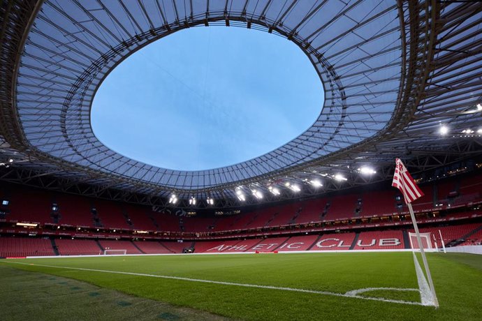 General view of San Mames prior the LaLiga Santander match between Athletic Club and FC Barcelona at San Mames  on March 12, 2023, in Bilbao, Spain.