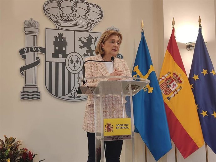 La Delegada de Gobierno, Delia Losa en rueda de prensa.