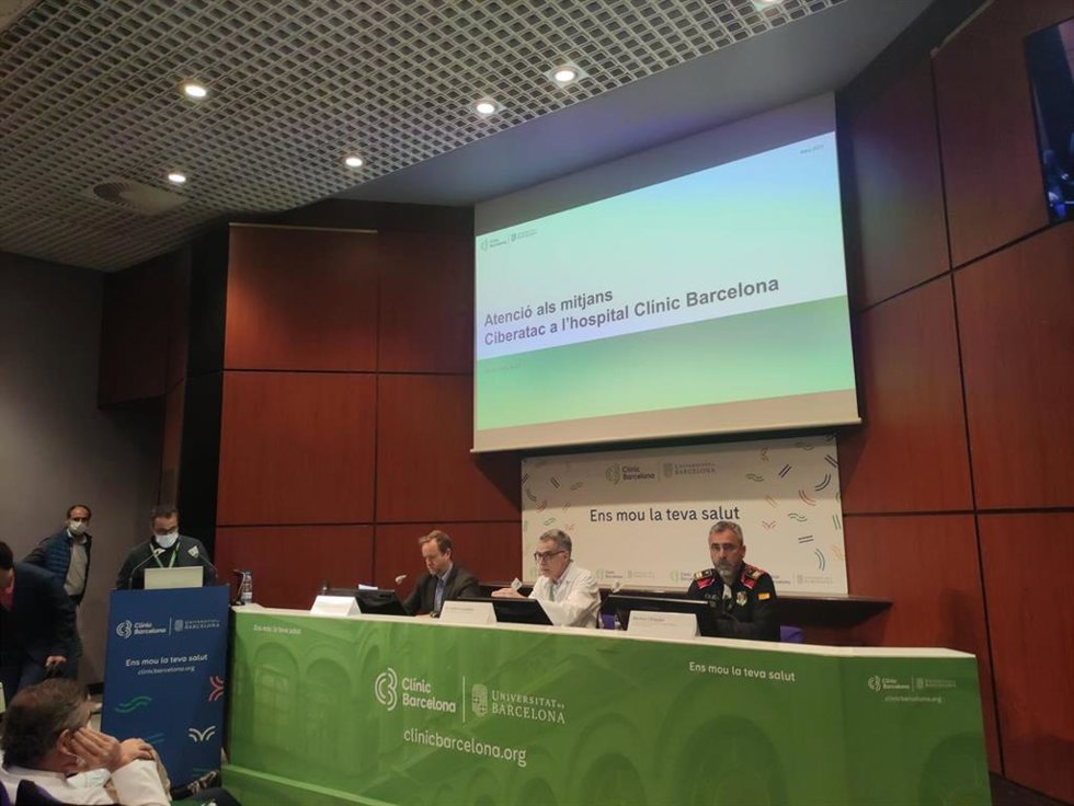 Imagen de la rueda de prensa del Hospital Clínic