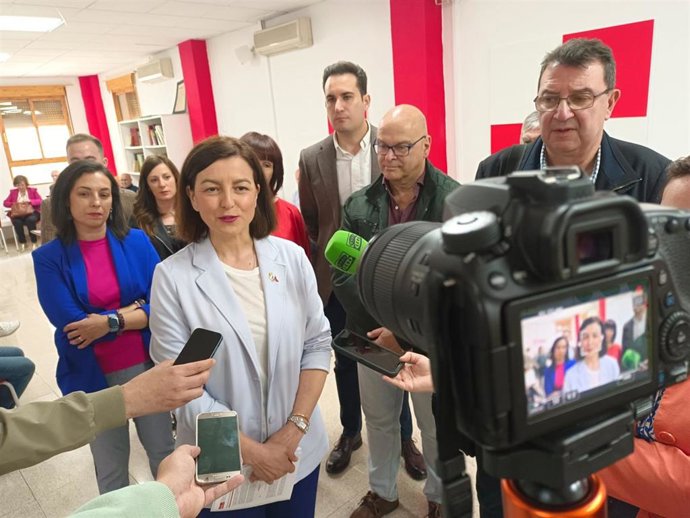 Eva granados durante sus declaraciones a los medios
