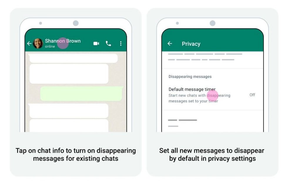 Mensajes temporales de WhatsApp