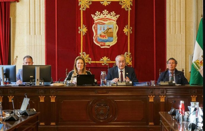 De la Torre durante el pleno del Ayuntamiento de Málaga