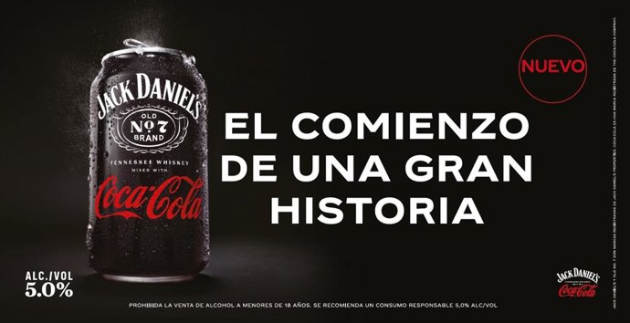 La nueva Jack Daniel's & Coca-Cola RTD (Ready To Drink por sus siglas en inglés), elaborada con Jack Daniel's Tennessee Whiskey y Coca-Cola, saldrá a la venta en España en las próximas semanas