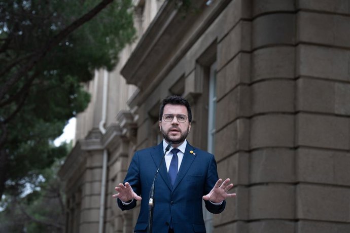 El president de la Generalitat, Pere Aragons, en declaracions després de la sentncia del TSCJ sobre la presidenta de Junts, Laura Borrs.