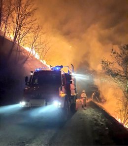 Incendio forestal en Cantabria