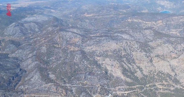 Imatge de la zona de l'incendi