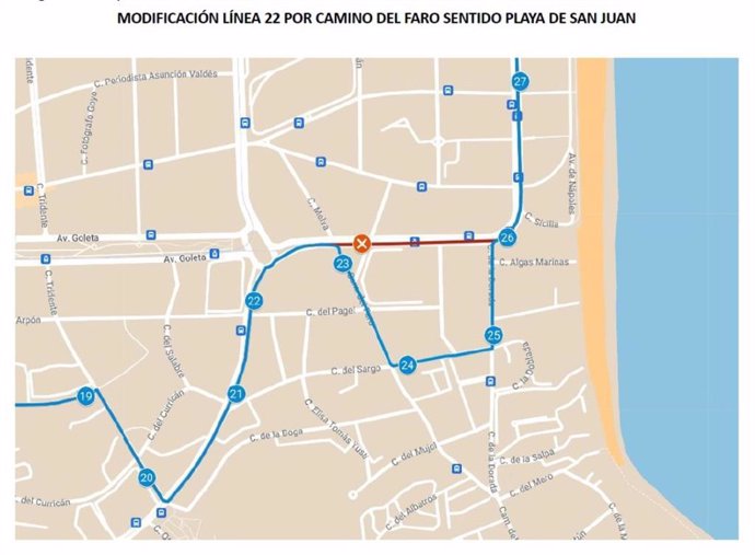 Plano de los cambios introducidos en las líneas de autobuses, que entrarán en funcionamiento este sábado.