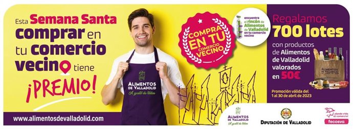 'Esta Semana Santa, Comprar En Tu Comercio Vecino Tiene Premio', Campaña De La Diputación De Valladolid Y Fecosva.