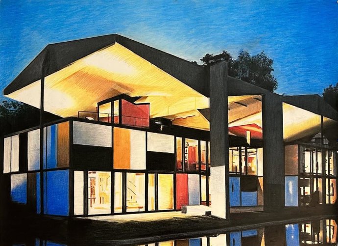 Una de las obras de Ángel Alén que se pueden ver en esta muestra en el espacio de La Coracha de CAC Málaga.