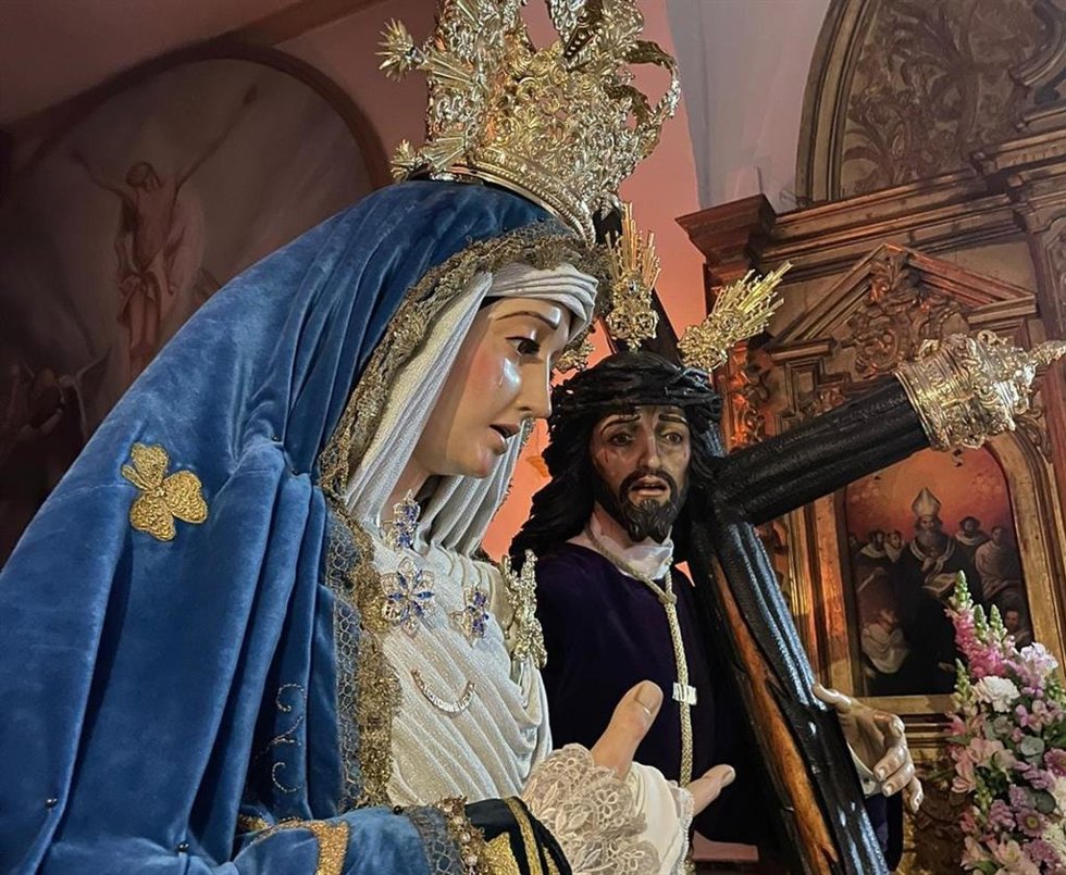 Imágenes titulares de la Hermandad de Afligidos de Chiclana este Viernes de Dolores.