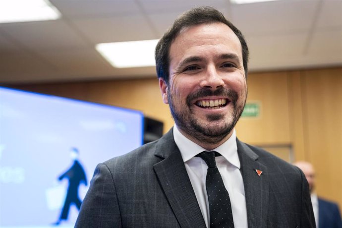 El ministro de Consumo, Alberto Garzón, durante el acto institucional Derechos para crecer sanos y libres, en el Ministerio de Consumo, a 15 de marzo de 2023, en Madrid (España). 