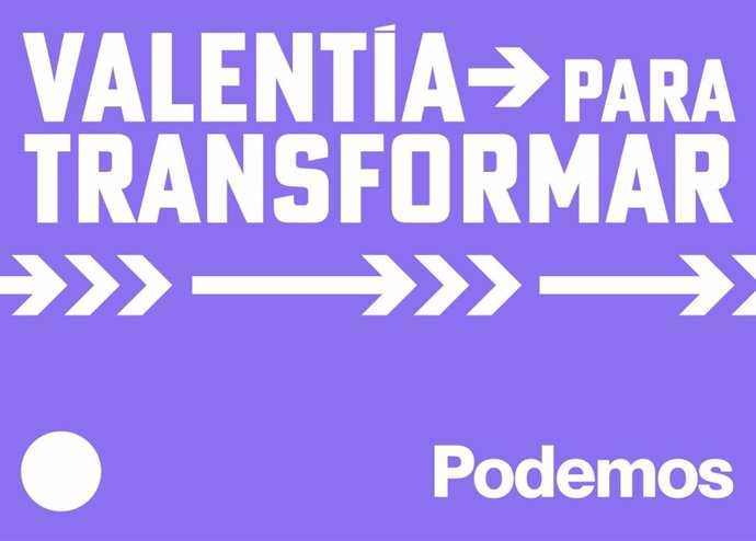 Imagen del logotipo con el lema de Podemos para la campaña de las elecciones autonómicas y municipales del 28 de mayo.