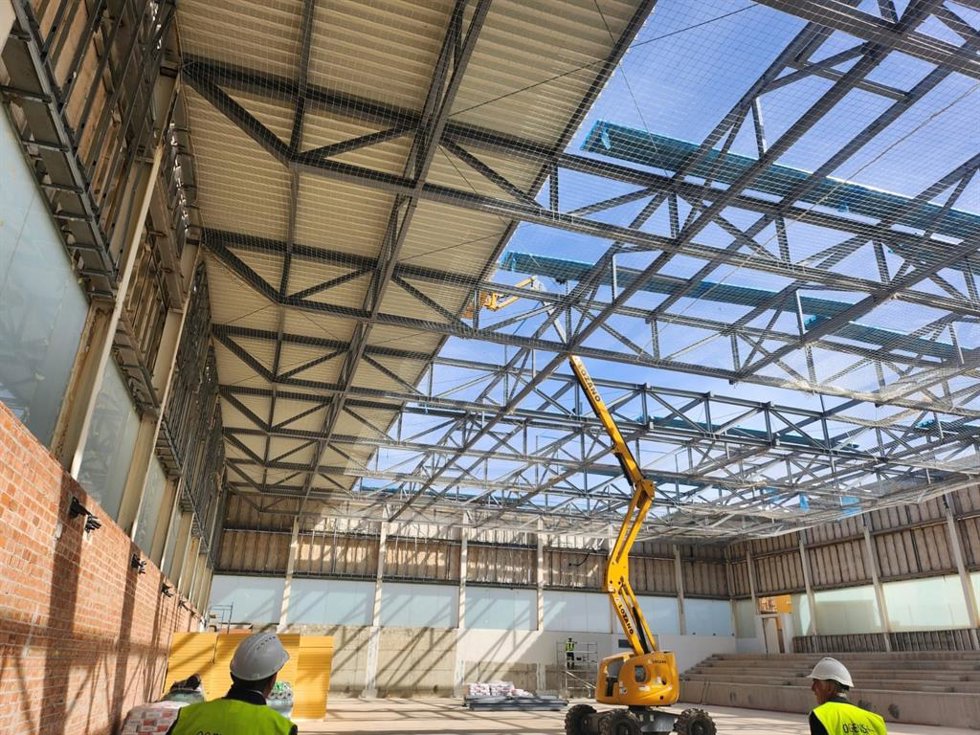 Obras del pabellón deportivo para la práctica de balonmano en el distrito Puerto de la Torre