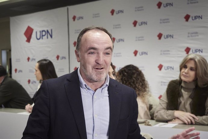 Archivo - El presidente de UPN y candidato a la presidencia del Gobierno de Navarra, Javier Esparza.