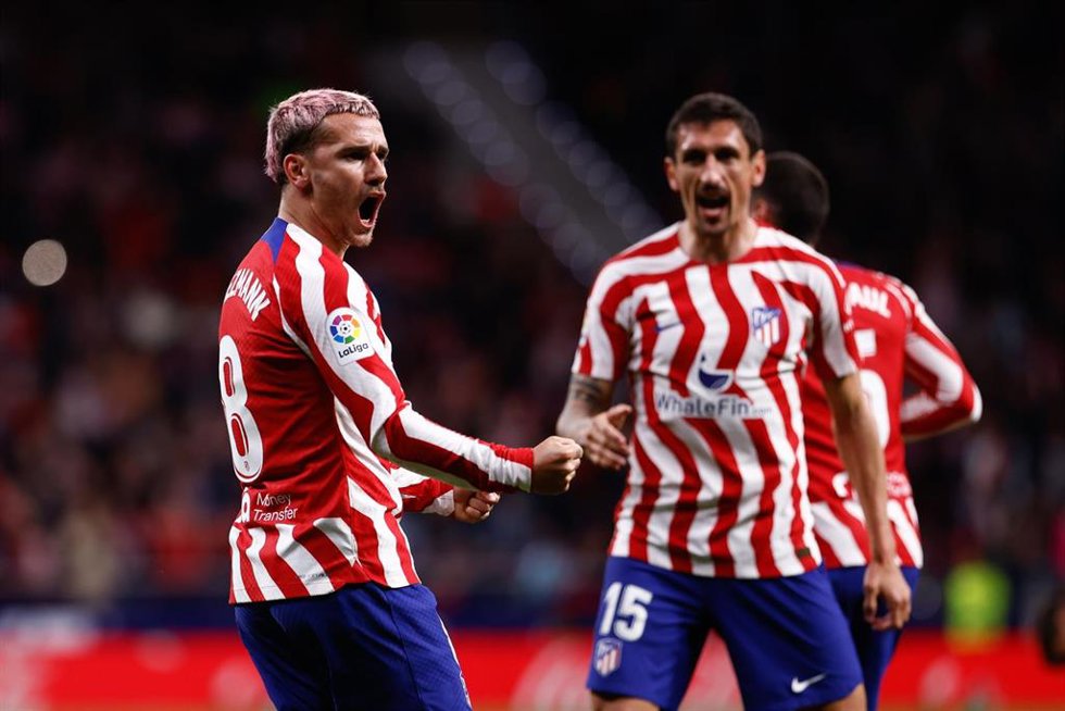 Antoine Griezmann celebra un gol con el Atlético de Madrid.